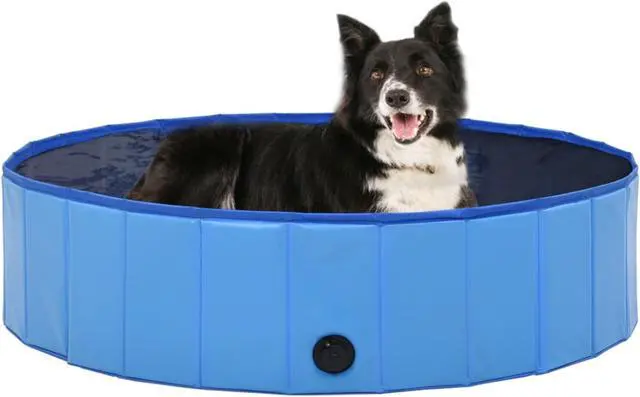 Main image of vidaXL Foldable Dog Swimming Pool Blue 47.2"x11.8" PVC