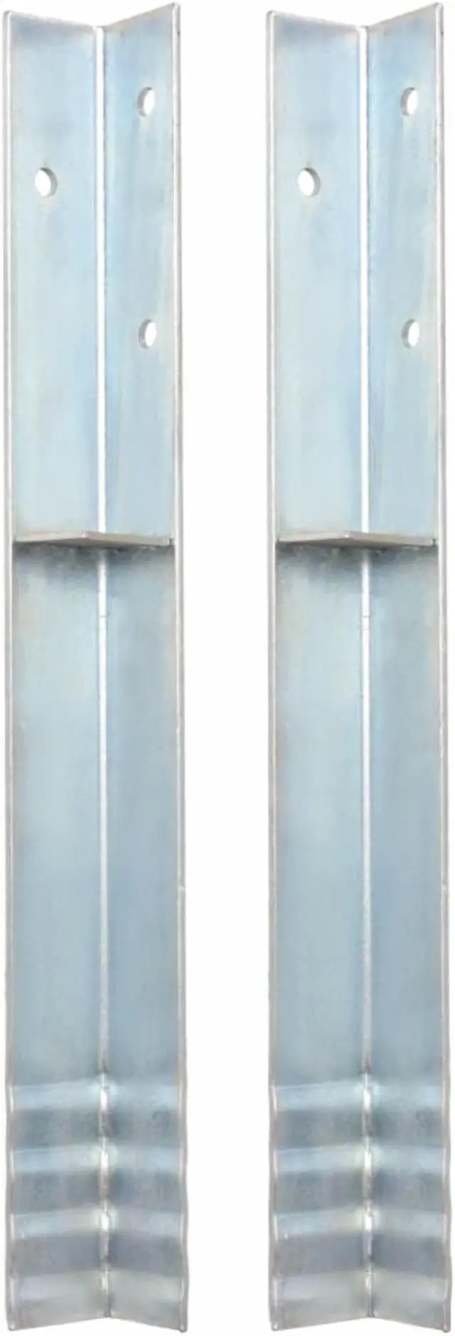 Main image of vidaXL L-shaped Ground Anchors 2 pcs Galvanised Steel 2"x2"x19.7"