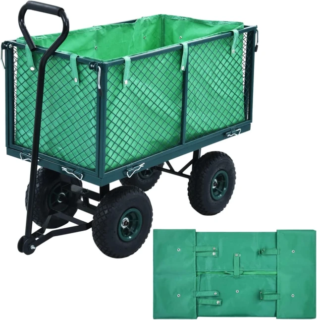 Main image of vidaXL Garden Cart Liner Green Fabric