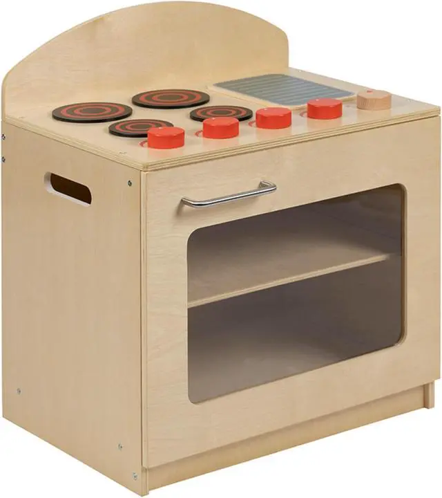 Alt view image 8 of 19 - Children's Wooden Kitchen Stove for Commercial or Home Use - Safe, Kid Friendly Design