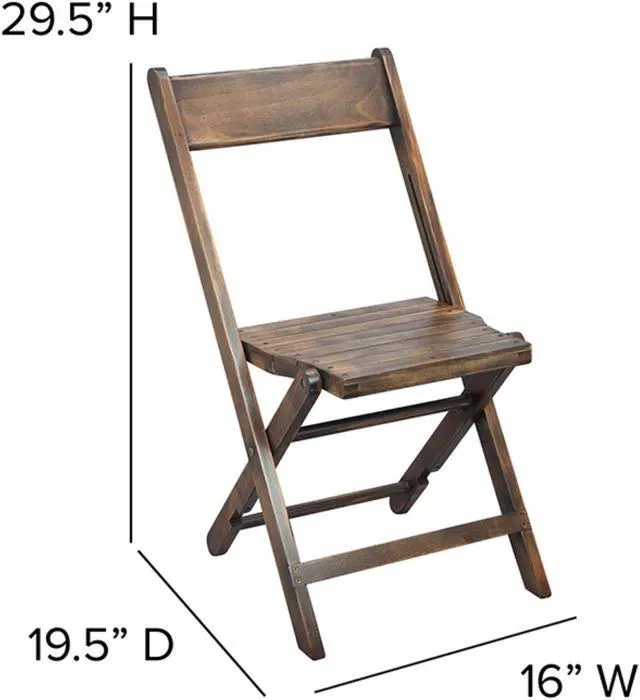 Alt view image 12 of 20 - Slatted Wood Folding Special Event Chair - Antique Black, Set of 4