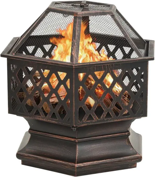 Alt view image 10 of 13 - vidaXL Fire Pit Outdoor Fireplace for Camping Firebowl with Poker XXL Steel
