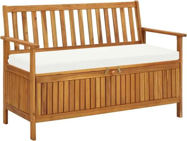 Alt view image 8 of 17 - vidaXL Outdoor Storage Bench Deck Box for Patio Furniture Solid Wood Acacia