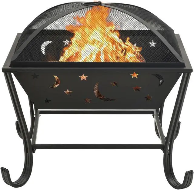 Alt view image 10 of 13 - vidaXL Fire Pit Outdoor Fireplace for Camping Firebowl with Poker XXL Steel