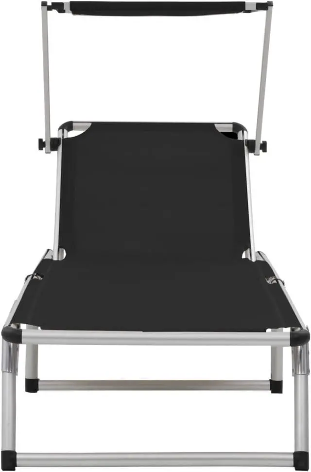 Alt view image 11 of 11 - vidaXL Patio Lounge Chair with Adjustable Backrest Folding Sunlounger Textilene