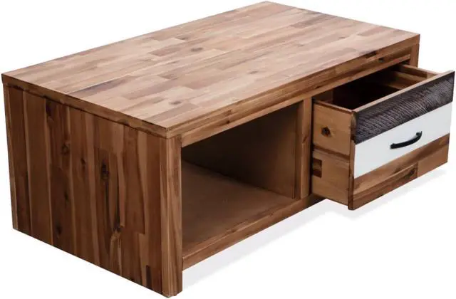 Alt view image 11 of 14 - vidaXL Coffee Table End Table Accent Sofa Table Solid Wood Acacia 35.4 Inch