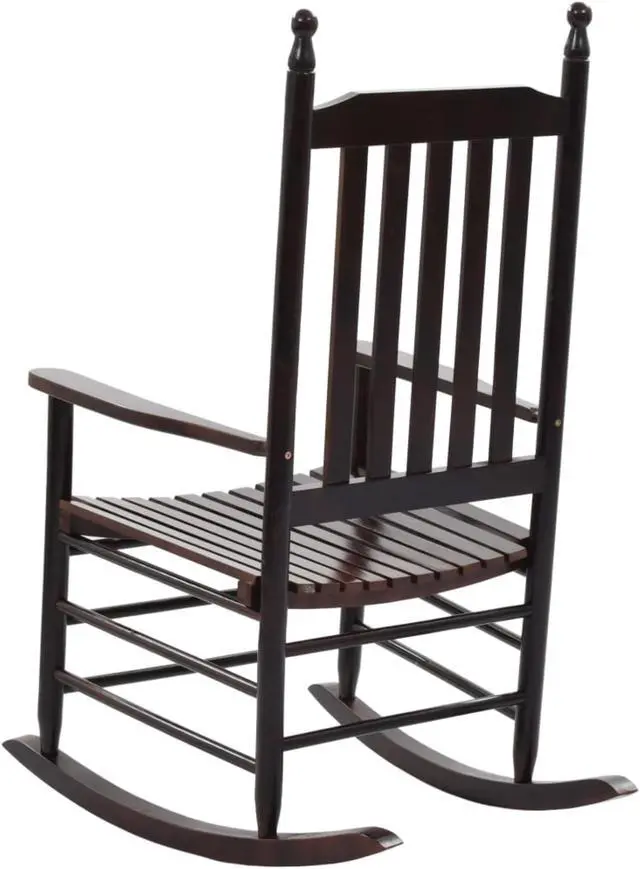 Alt view image 11 of 15 - vidaXL Rocking Chair Outdoor Rocking Chair with Curved Seat Brown Poplar Wood