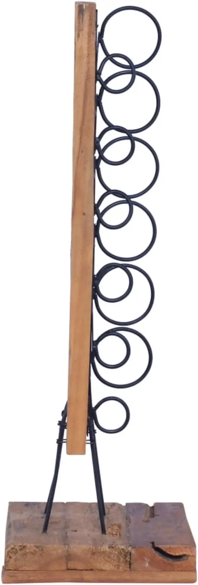 Alt view image 9 of 14 - vidaXL Wine Rack Wine Bottle Holder for 6 Bottles Floor Wine Cabinet Solid Teak