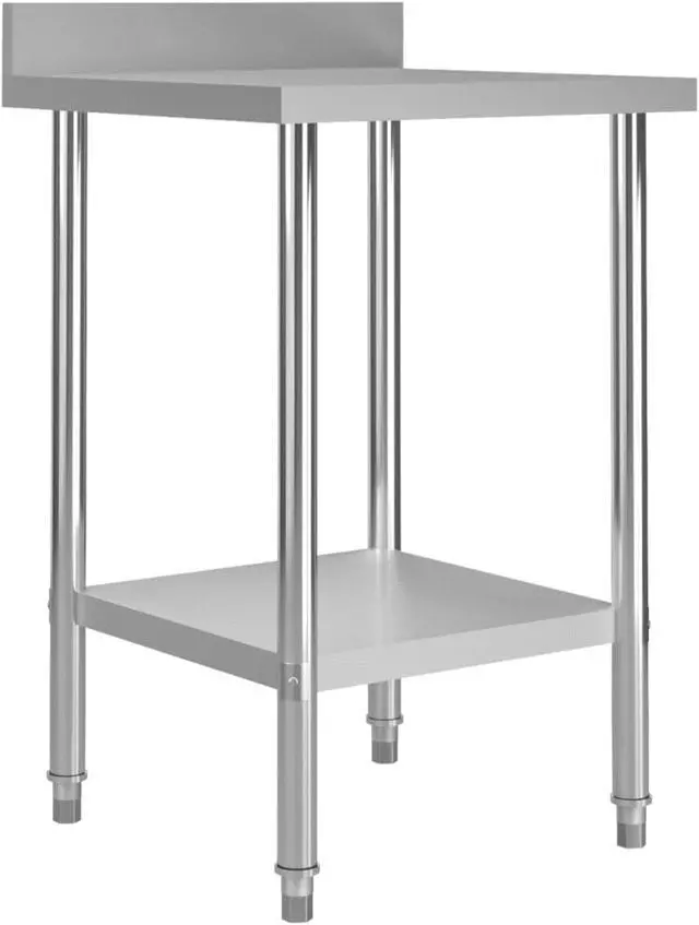 Alt view image 8 of 14 - vidaXL Work Table Stainless Steel Table for Restaurant Home and Hotel Commercia