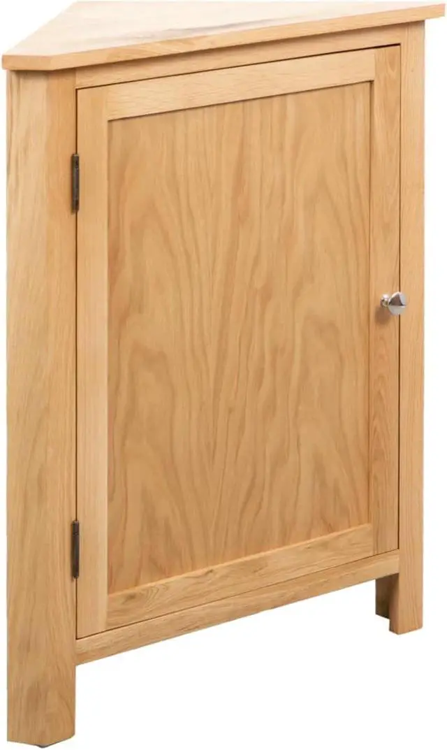 Alt view image 8 of 20 - vidaXL Solid Oak Wood Corner Cabinet Space Saving Storage 23.2" Hallway Shelf