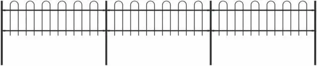 Main image of vidaXL Garden Fence with Hoop Top Steel 16.7ft Black