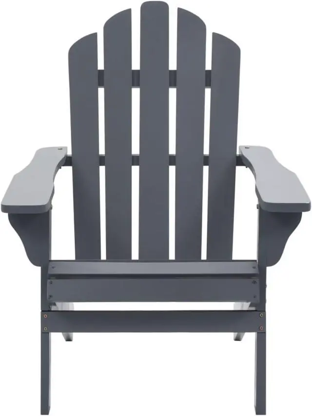 Alt view image 8 of 11 - vidaXL Patio Chair Patio Adirondack Chair for Outdoor Porch Garden Wood Gray