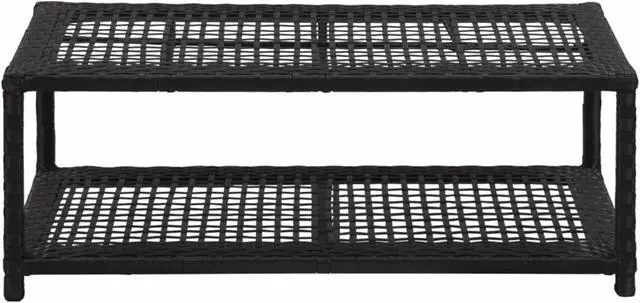 Alt view image 8 of 11 - vidaXL Shoe Rack 2-Tier Shoe Storage Organizer Shoe Shelf Black Poly Rattan