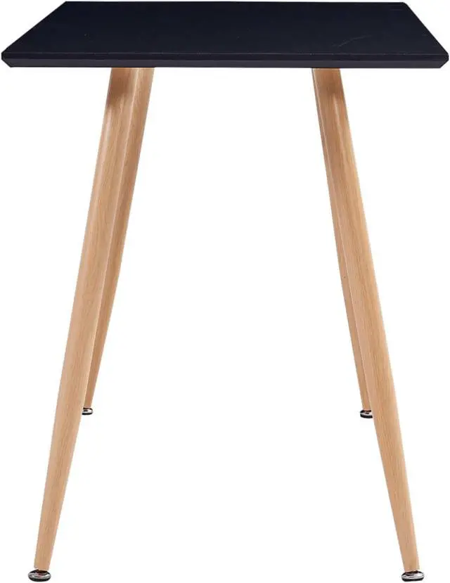 Alt view image 8 of 9 - vidaXL Dining Table Black and Oak Rectangular 47.2" MDF Steel Kitchen Dinner