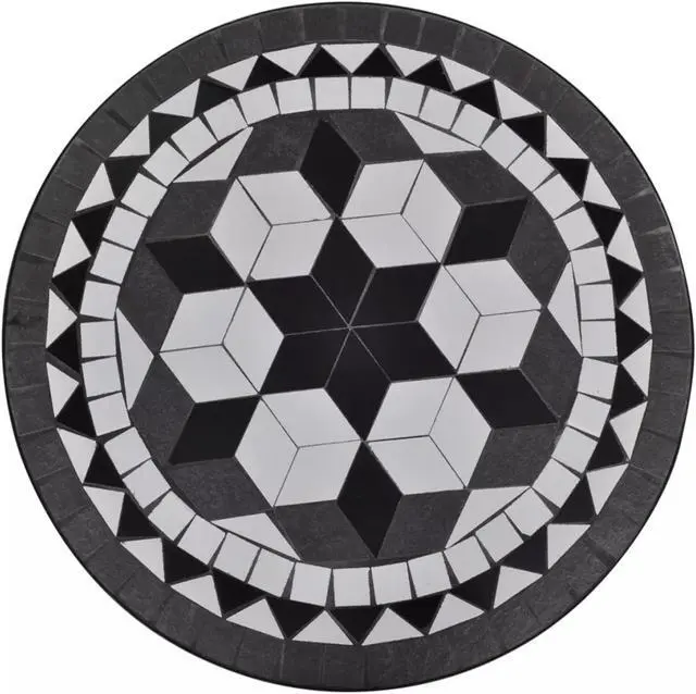 Alt view image 7 of 13 - vidaXL Table Outdoor Side Table Garden Mosaic Table for Balcony Ceramic Black