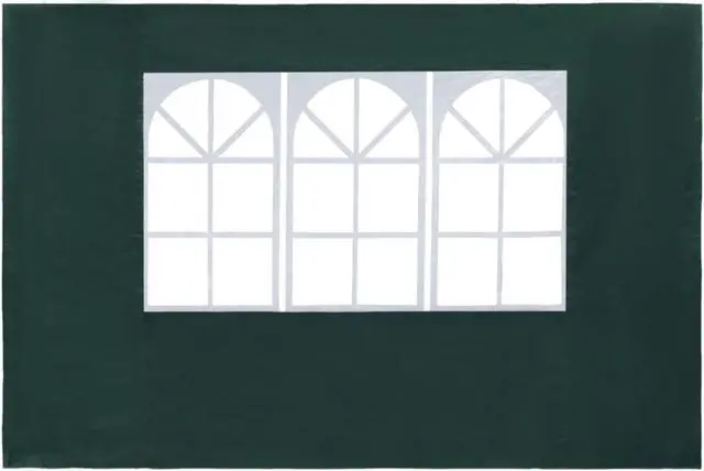 Alt view image 5 of 8 - vidaXL Party Tent Sidewall 2 Pcs Patio Canopy Sidewall with Windows PE Green