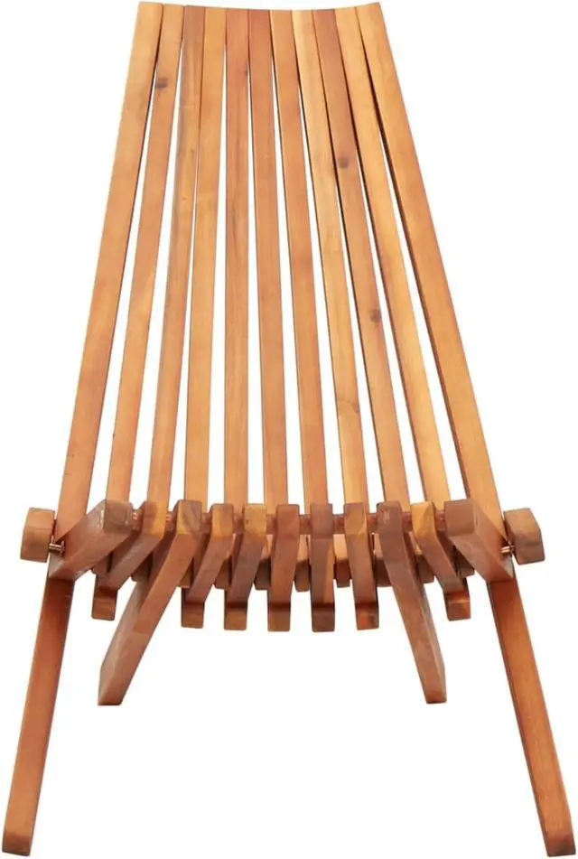 Alt view image 9 of 12 - vidaXL Solid Acacia Wood Folding Patio Lounge Chair Modern Garden Deck Chair