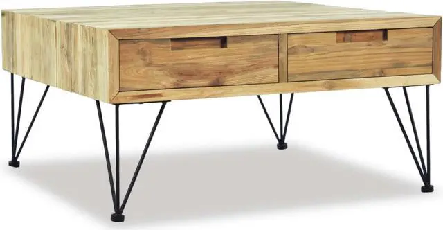 Alt view image 11 of 14 - vidaXL Coffee Table End Table Accent Sofa Table with 2 Drawers Solid Teak