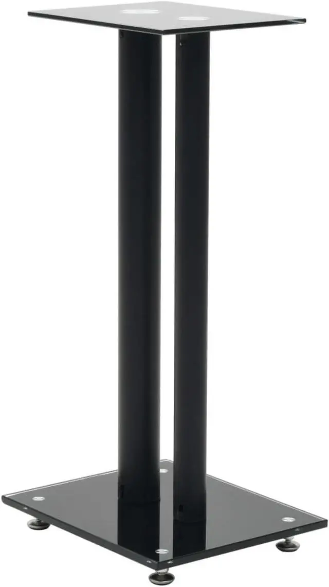 Alt view image 9 of 13 - vidaXL Speaker Stands Speaker Holder 2 Pcs Tempered Glass 2 Pillars Design Black