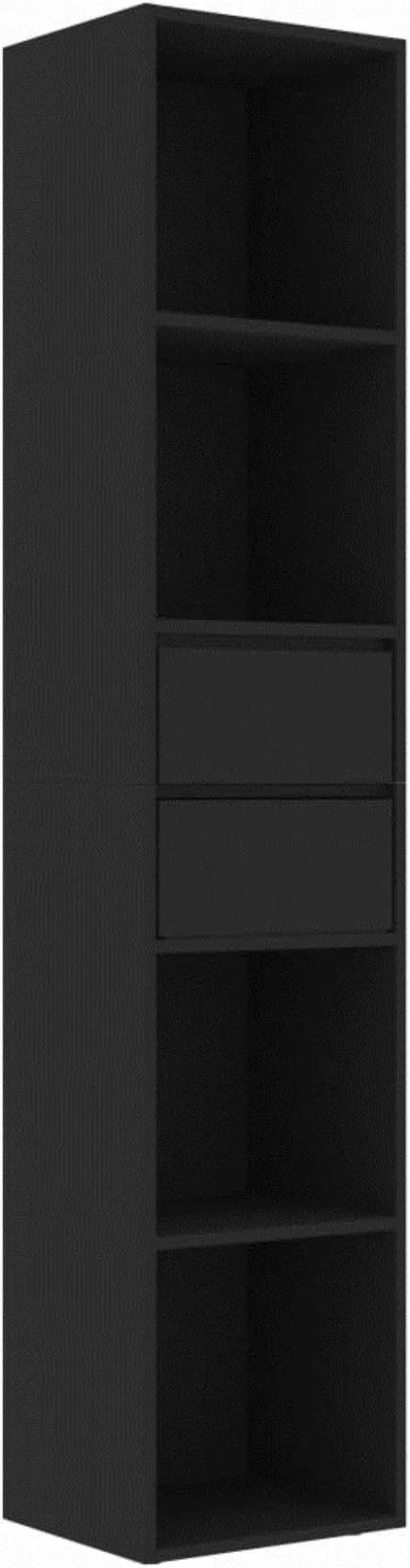 Alt view image 7 of 16 - vidaXL Book Cabinet Black Engineered Wood Bookcase Book Shelf Rack Organizer