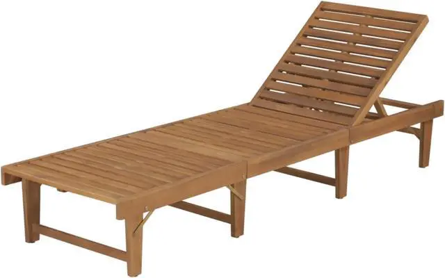 Alt view image 10 of 11 - vidaXL Patio Lounge Chair Outdoor Sunbed Folding Sunlounger Solid Acacia Wood