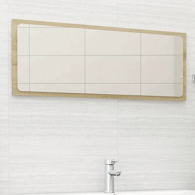 Alt view image 6 of 9 - vidaXL Mirror Vanity Mirror Wall Mounted Bath Mirror Sonoma Oak Engineered Wood