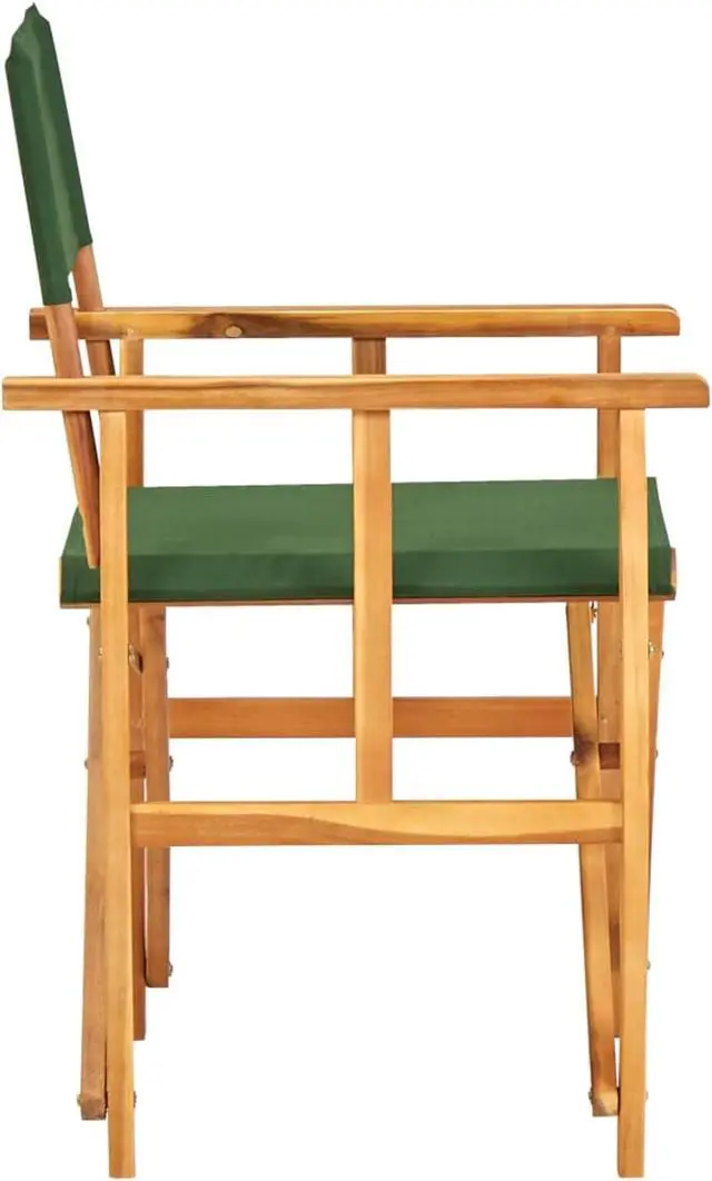Alt view image 4 of 13 - vidaXL Director's Chairs 2 pcs Solid Acacia Wood Green