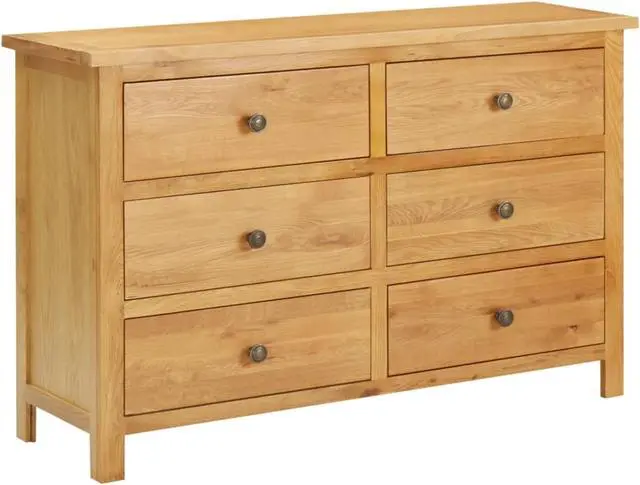 Alt view image 8 of 14 - vidaXL Solid Oak Wood Chest of Drawers Drawer Side Storage Cabinet Sideboard