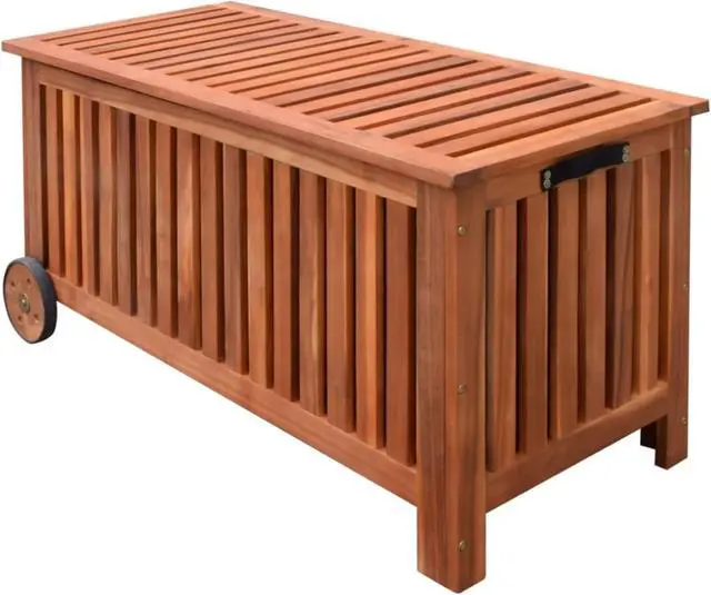 Alt view image 6 of 14 - vidaXL Outdoor Storage Deck Box Chest for Patio Cushions Garden Tools Solid Wood