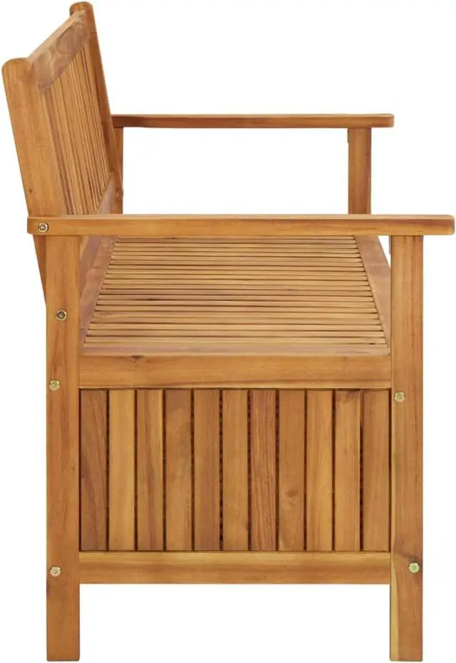 Alt view image 10 of 13 - vidaXL Outdoor Storage Bench Deck Box for Patio Furniture Solid Wood Acacia