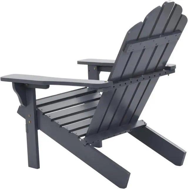 Alt view image 10 of 11 - vidaXL Patio Chair Patio Adirondack Chair for Outdoor Porch Garden Wood Gray
