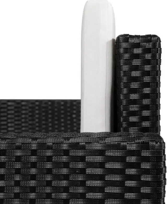 Alt view image 7 of 17 - vidaXL 2 Seater Sofa Couch with Cushions Patio Wicker Love Seat PE Rattan Black