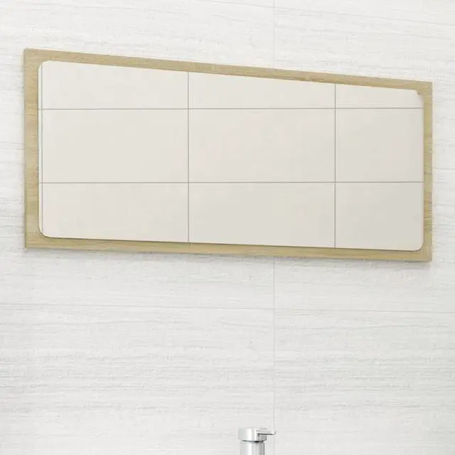 Alt view image 6 of 11 - vidaXL Mirror Vanity Mirror Wall Mounted Bath Mirror Sonoma Oak Engineered Wood