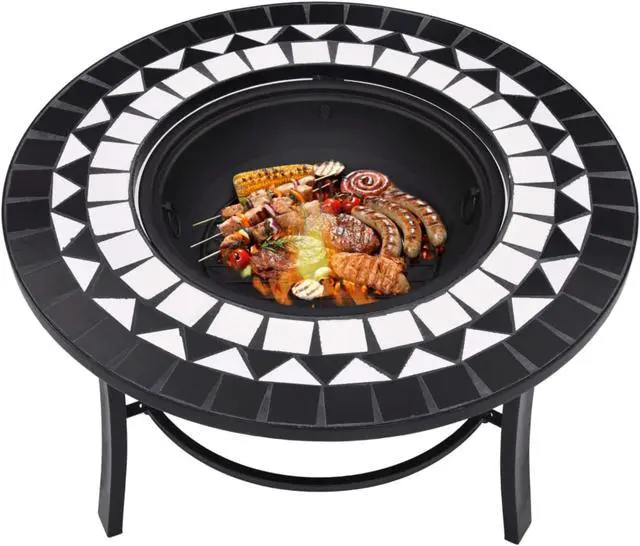 Alt view image 10 of 20 - vidaXL Fire Pit Table Fireplace for Camping Picnic Firebowl Terracotta Ceramic