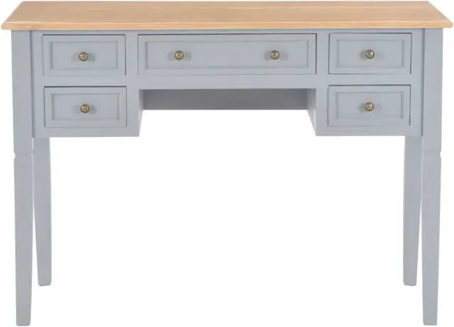 Alt view image 10 of 20 - vidaXL Writing Desk Computer Desk Laptop Table Home Workstation Gray Wood