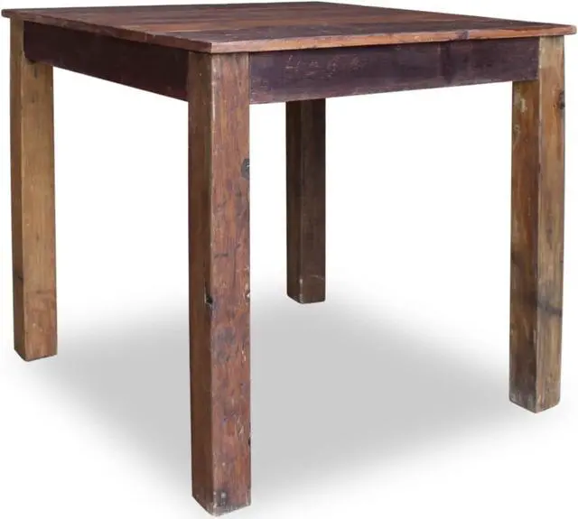 Alt view image 11 of 14 - vidaXL Dining Table 32.3" Solid Reclaimed Wood Rustic Room Stand Deck Couch