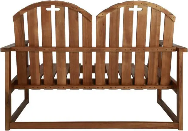 Alt view image 10 of 14 - vidaXL Outdoor Patio Bench 2-Seater Bench with Armrests Solid Wood Acacia