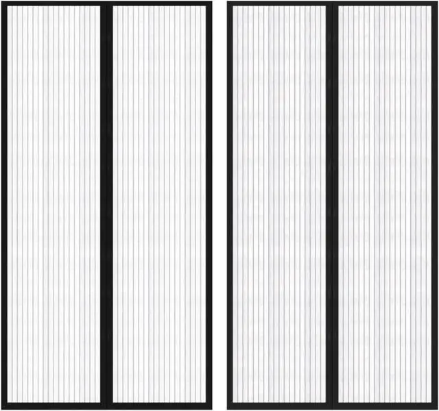 Main image of vidaXL Insect Door Curtains 2 pcs 82.7"x39.4" Magnet Black