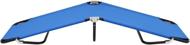 Alt view image 10 of 12 - vidaXL Patio Lounge Chair Folding Sunlounger Sunbed for Poolside Blue Steel