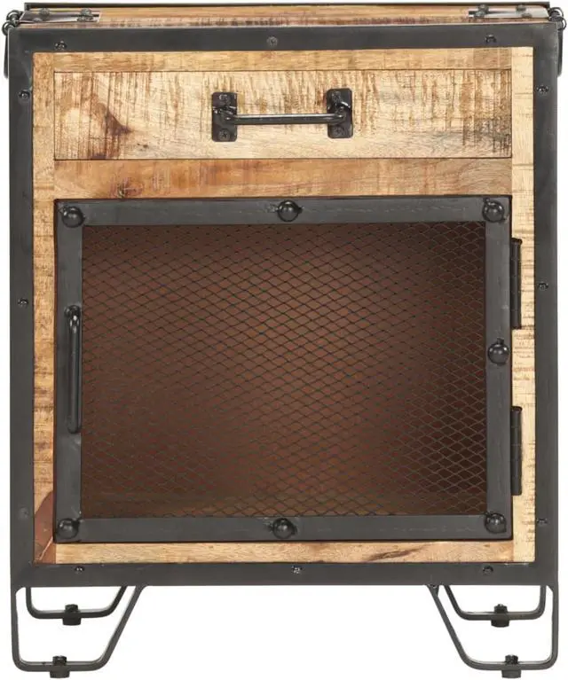 Alt view image 10 of 17 - vidaXL Cabinet Nightstand Side End Table for Bedroom Solid Rough Wood Mango