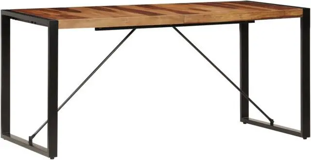Alt view image 10 of 13 - vidaXL Dining Table Brown and black
