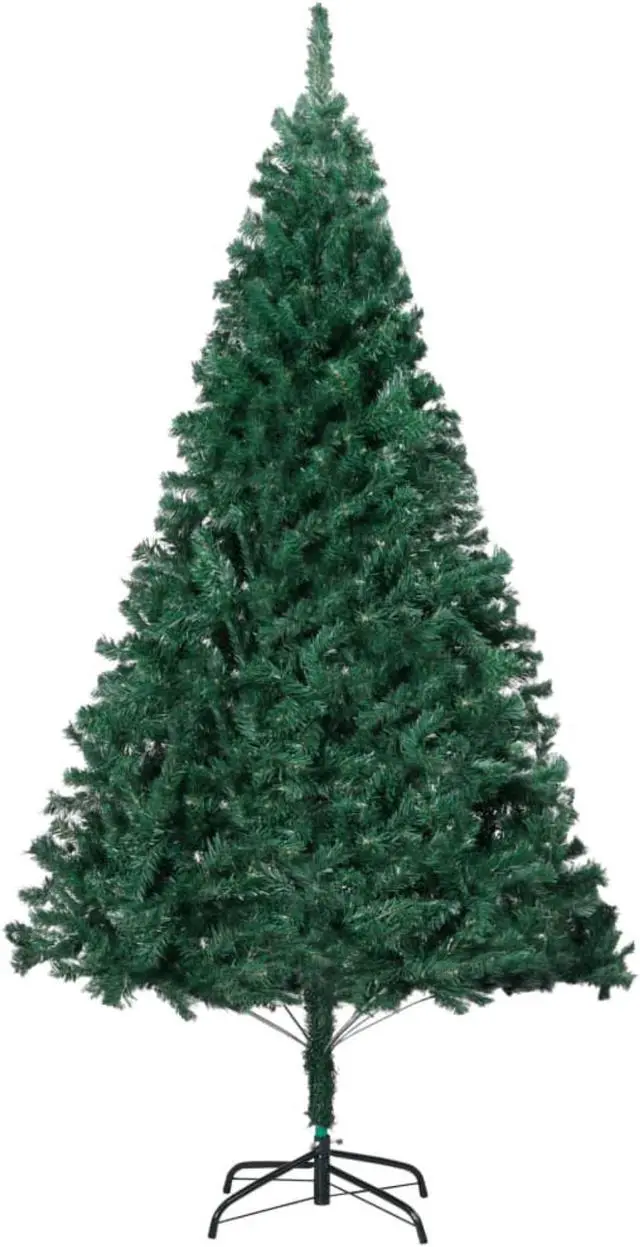 Alt view image 8 of 18 - vidaXL Christmas Tree Artificial Tree with Stand and Thick Branches Green PVC