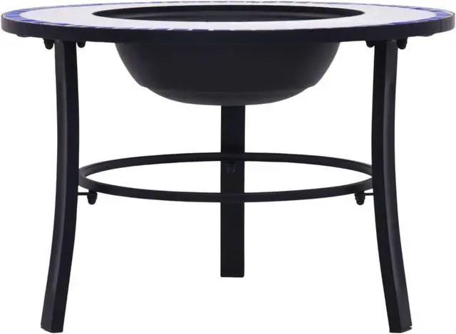 Alt view image 10 of 20 - vidaXL Fire Pit Fireplace Camping Picnic Firebowl Outdoor Blue and White Ceramic