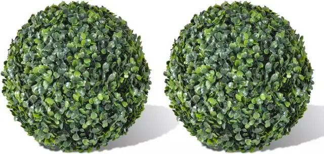 Alt view image 4 of 10 - vidaXL 2x Patio Boxwood 13.8" Artificial Topiary Ball Faux Plant Outdoor