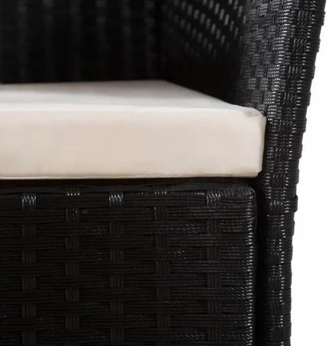 Alt view image 10 of 14 - vidaXL Patio Chairs 2 Pcs Dining Single Chair with Cushions Poly Rattan Black