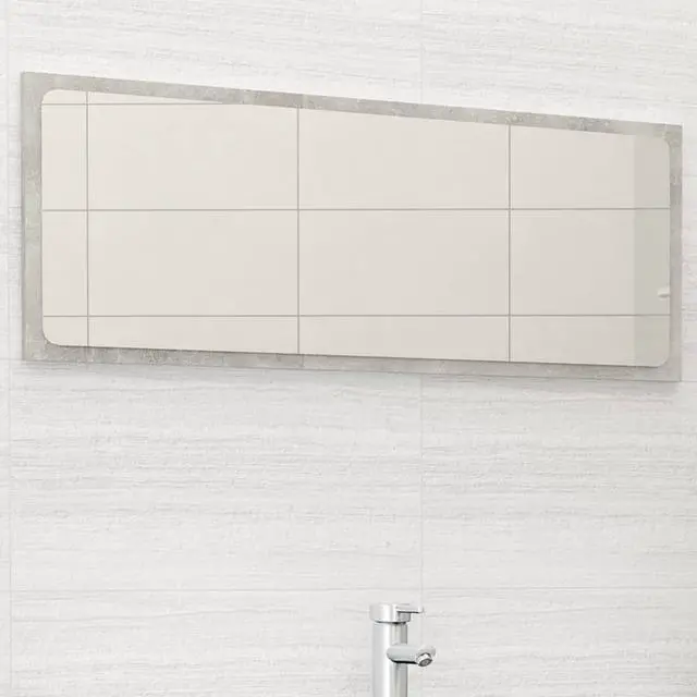 Alt view image 6 of 12 - vidaXL Mirror Wall Mounted Rectangular Bath Mirror Concrete Gray Engineered Wood