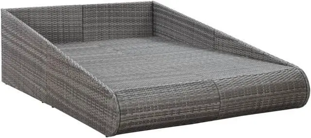 Alt view image 3 of 10 - vidaXL Garden Bed Gray 78.7"x54.7" Poly Rattan