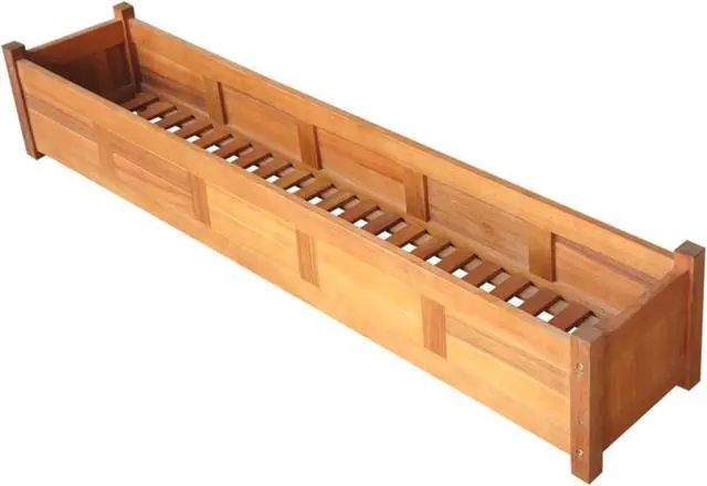 Alt view image 8 of 15 - vidaXL Solid Wooden Outdoor Raised Bed 59" Garden Flowers Plant Display Rack