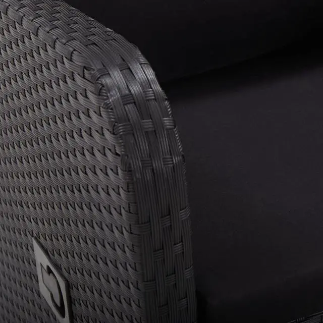 Alt view image 9 of 19 - vidaXL 2x Reclining Patio Chairs with Cushions Poly Rattan Black Meal Seating