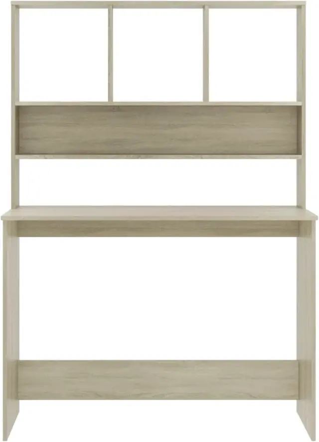 Alt view image 5 of 11 - vidaXL Desk with Shelves Home Office Computer Desk Sonoma Oak Engineered Wood